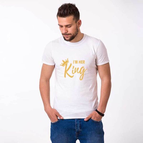 I'm Her King, His Queen Trending Couple Men And Women Letters Short-Sleeved T-Shirt - Image 6