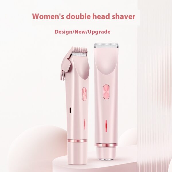 2 In 1 Hair Remover Women's Double Head Shaver Private Pubic Hair Trimmer Electric Razor Wet Dry Electric Body Hair - Image 4