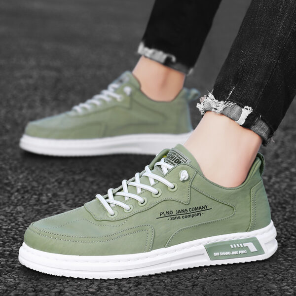 Men Sneakers Lace-up Letter Print Platform Canvas Shoes Sports - Image 2