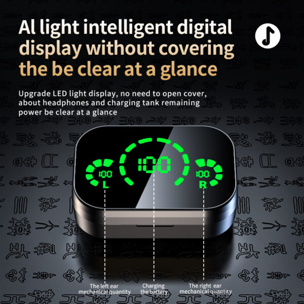 YD03 Wireless Bluetooth-compatible Headset TWS Large Screen Smart Digital Display In Ear Breathing Light - Image 9